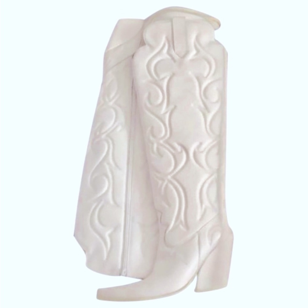 NIB Jeffrey Campbell Amigos White Tall OTK Boots